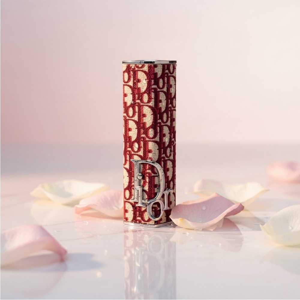 Dior Addict Burgundy Oblique Monogram Luxury Refillable Lipstick Case